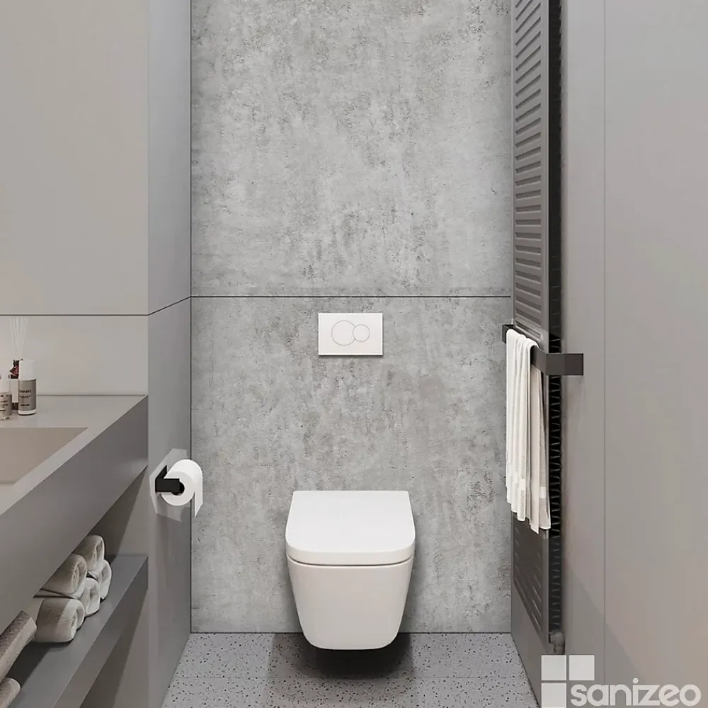 Kobert-in Panneau d'habillage pour bâti,support WC suspendu, 1200x1200x4 mm, finition Marbre, Promise KOBERT,IN