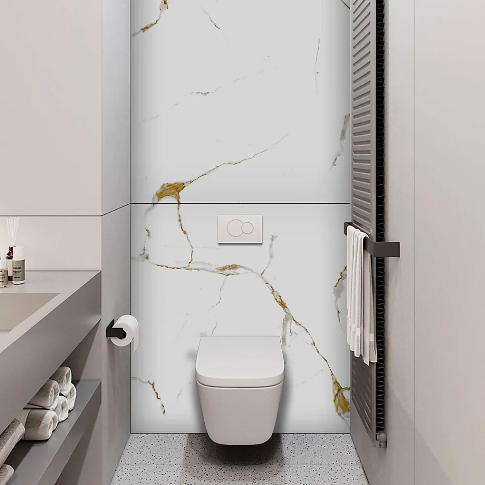 Kobert-in Panneau d'habillage pour bâti,support WC suspendu, 1200x1200x4 mm, finition Marbre Or, Calacatta Gold KOBERT,IN