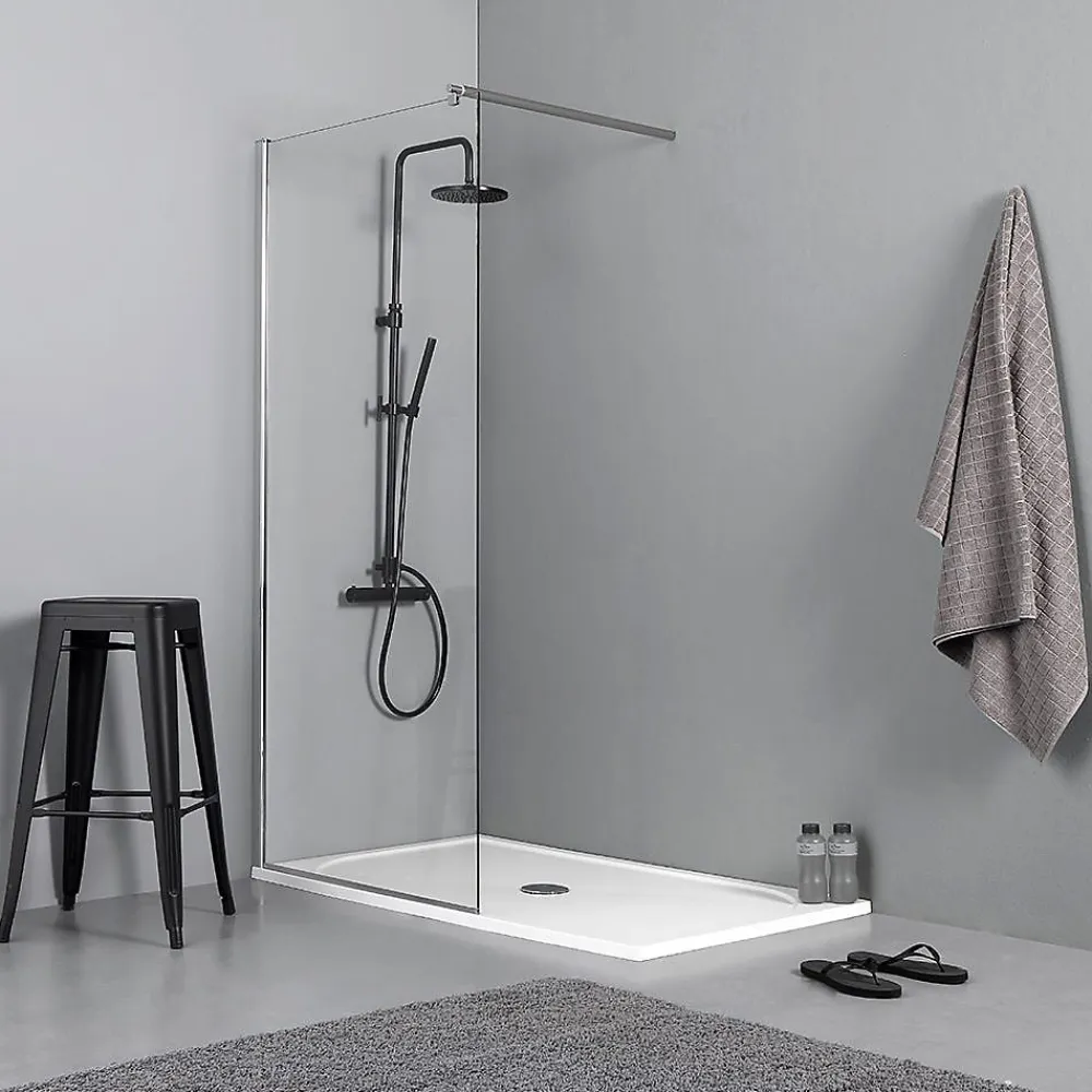 Paroi De Douche| Panneau fixe pour porte de douche cm 100 verre clair 6 mm - walk in