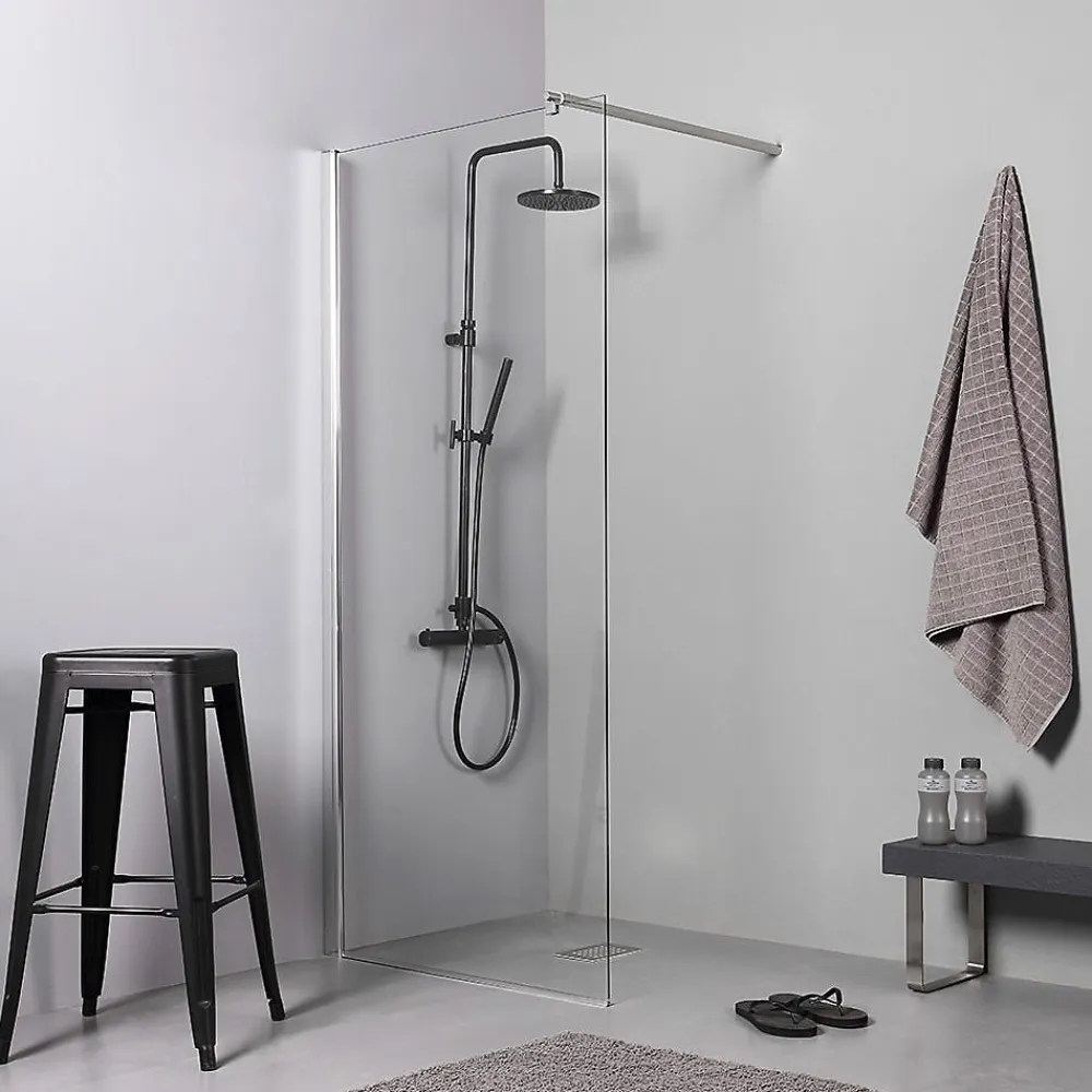 Paroi De Douche| Panneau fixe pour porte de douche cm 100 verre clair 6 mm - walk in