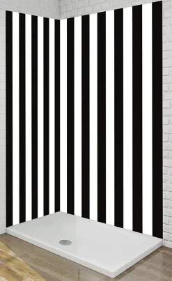 Ma nouvelle décoration Panneau Mural Alu Douche salle de bain CHANTAL noir et blanc 120 cm x 210 cm Ma Nouvelle Déco