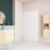 AICA Sanitaire Panneau mural de douche blanc 80x210cm,Panneaux muraux salle de bain habillage mural aluminium,avec 2 profilés de finition