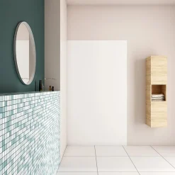 AICA Sanitaire Panneau mural de douche blanc 80x210cm,Panneaux muraux salle de bain habillage mural aluminium,avec 2 profilés de finition