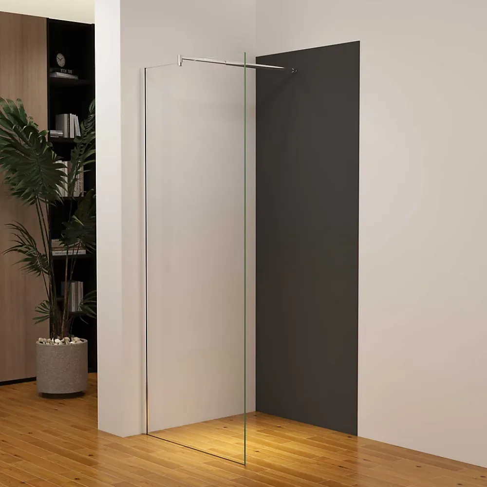 Panneau Mural De Salle De Bains|AICA Sanitaire Panneau mural de douche Noir 90 x 210 cm mural aluminium avec 1 profile - Étanche, durable et facile à nettoyer