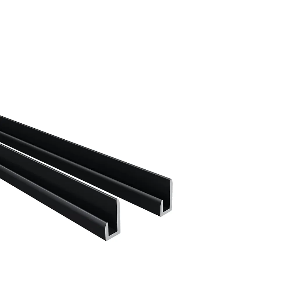 Panneau Mural De Salle De Bains|AICA Sanitaire Panneau mural de douche Noir 90 x 210 cm mural aluminium avec 1 profile - Étanche, durable et facile à nettoyer