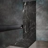 Panneau Mural De Salle De Bains|Autres Panneau mural de douche resine effet marbre noir 250x100 cm Natte d'etancheite periferique integree