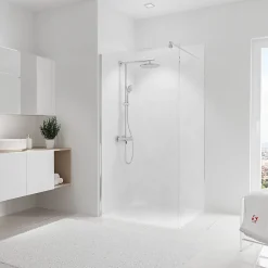 Schulte Panneau mural de salle de bains l.100 x H.210 cm, effet marbre blanc mat, DécoDesign