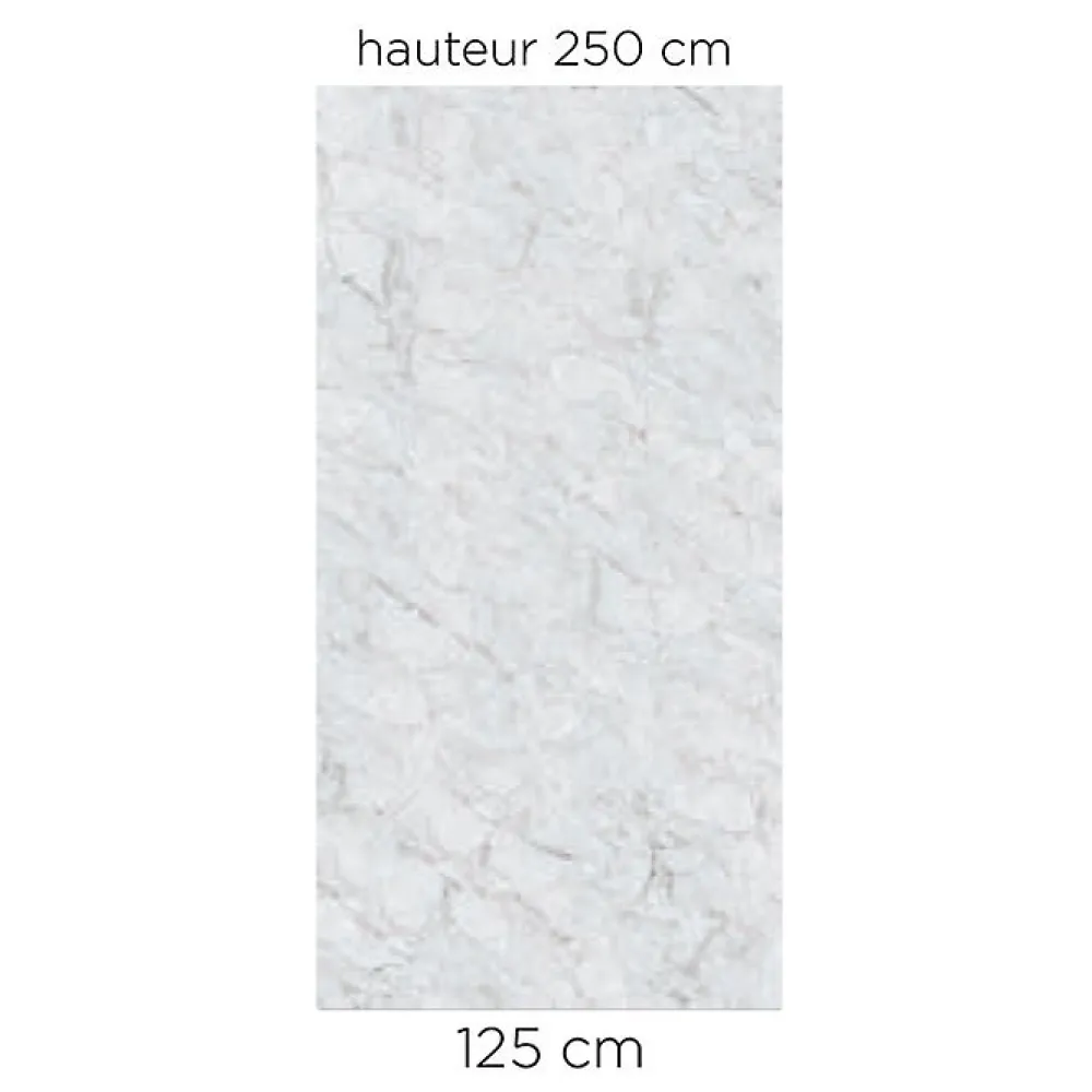 Panneau Mural De Salle De Bains|Kinedo Panneau mural de salle de bain - Kinewall Design - - Marbre blanc - 125x250 cm