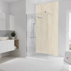 Schulte Panneau mural de salle de bain l.125 x H.255 cm, pierre calcaire, DécoDesign