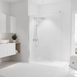 Schulte Panneau mural de salle de bains l.150 x H.255 cm, effet marbre blanc mat, DécoDesign