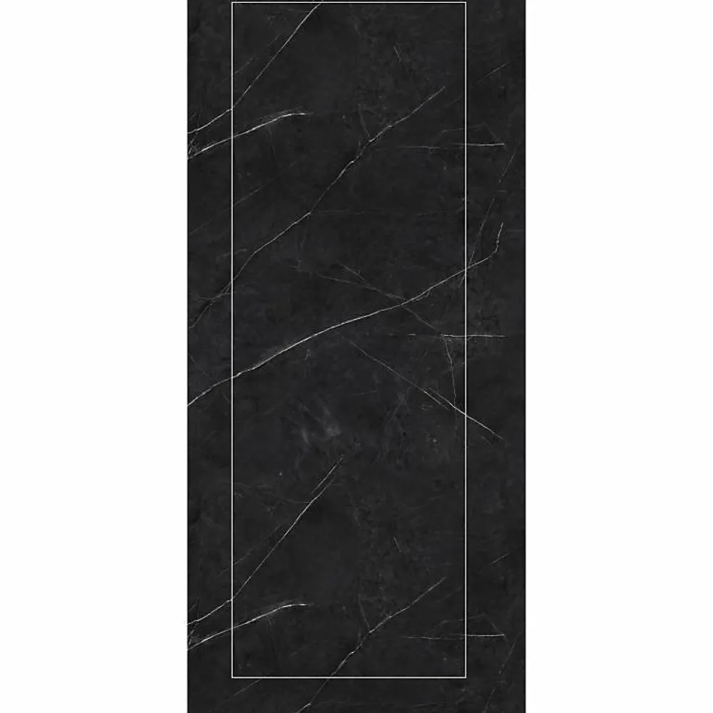 Decoon Panneau Mural Douche SPC/PVC Décor Marbre Noir satiné - 90x260cm - 2,34M²