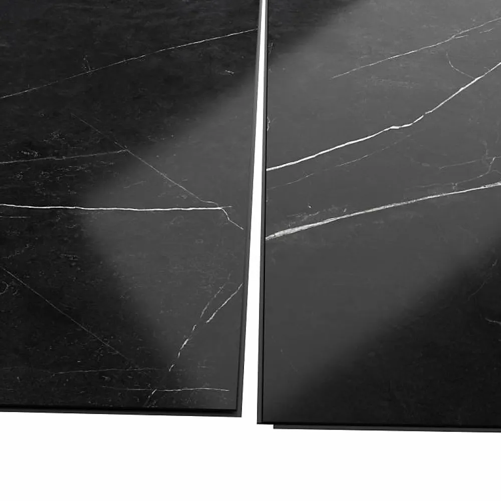 Decoon Panneau Mural Douche SPC/PVC Décor Marbre Noir satiné - 90x260cm - 2,34M²
