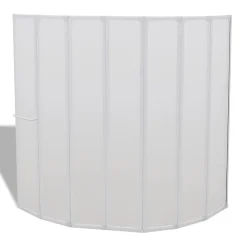 Vidaxl Pare baignoire à 7 volets avec porte-serviettes (140x168 cm - Blanc)