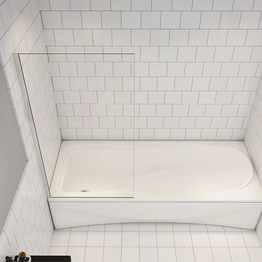 Pare-Baignoire|AICA Sanitaire pare baignoire Argent 70x130cm,paroi fixée,5mm verre anticalcaire,style industriel et Installation réversible