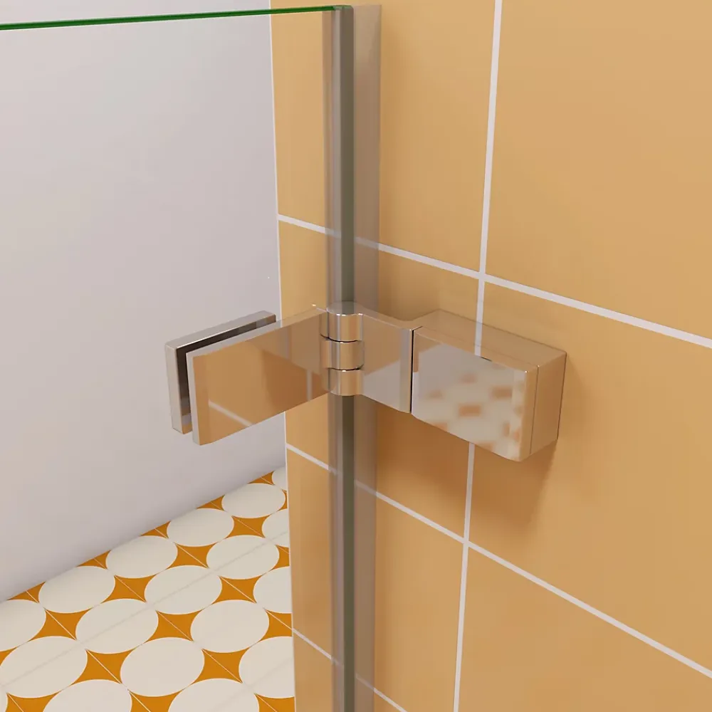 AICA Sanitaire Pare baignoire chromé 2 volets - L.100 x H.140cm - 5mm verre sécurité - Pivotant et repliable 180 degré