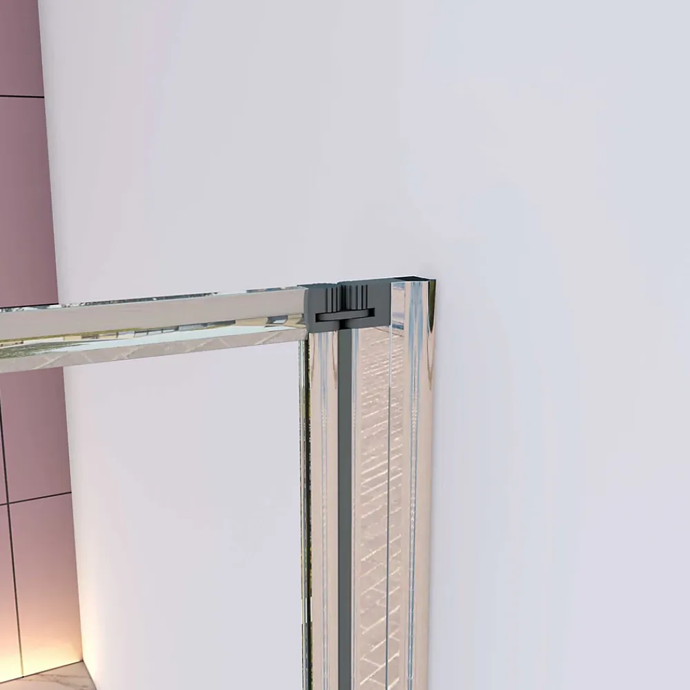 AICA Sanitaire Pare baignoire Chrome pliante,L120xH140cm avec pliante 5 volets pliants 180 degrés,Installation réversible,4mm verre trempé