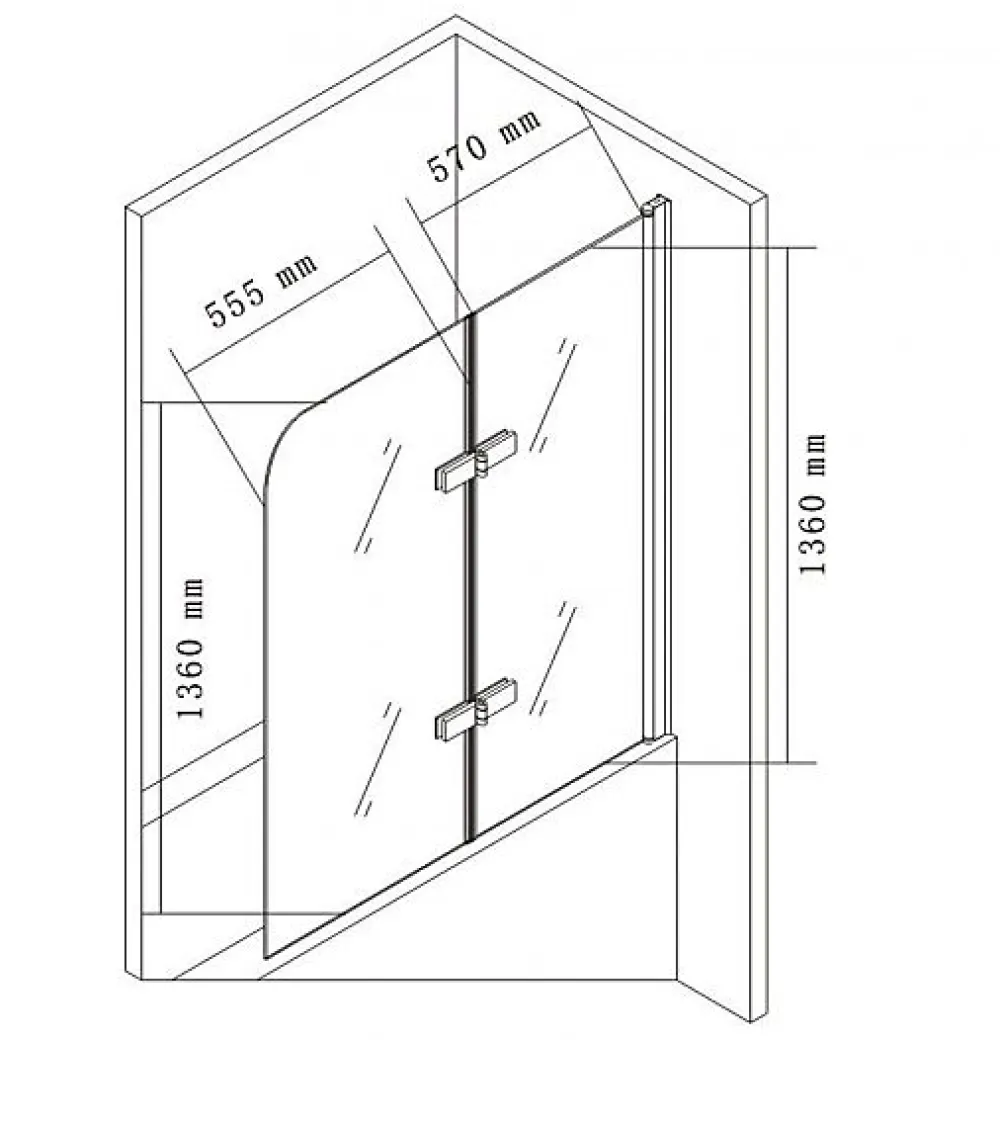 Bernstein Pare baignoire en verre véritable NANO EX209 - 1200x1400x6 mm