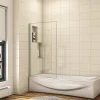 Pare-Baignoire|AICA Sanitaire Pare baignoire fixe 1 volet chrome - L.70 x H.130 cm en 5mm verre anticalcaire