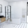 Pare-Baignoire|Galedo Pare baignoire Ibiza volet pivotant noir 130 x 105cm