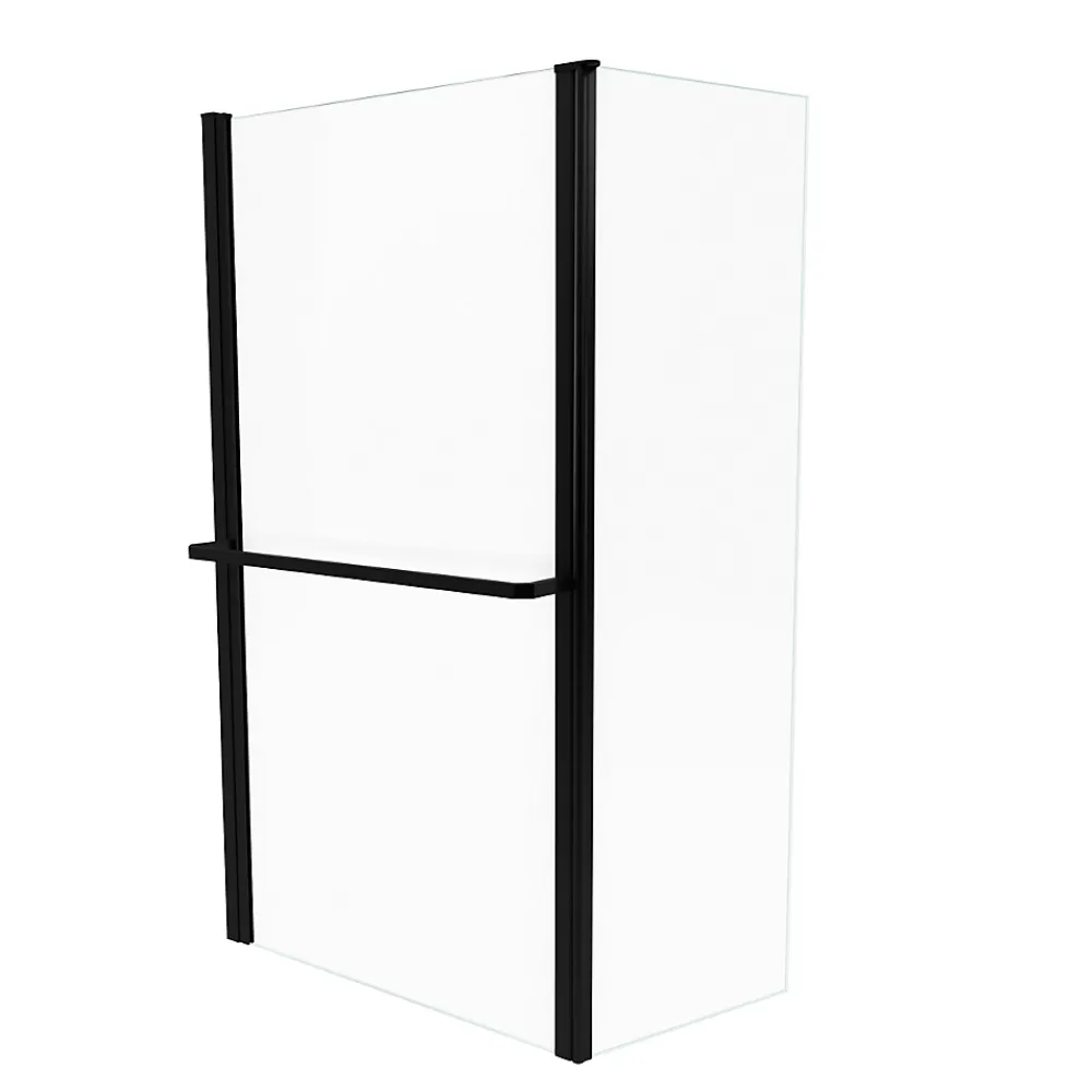 Pare-Baignoire|Galedo Pare baignoire Ibiza volet pivotant noir 130 x 105cm