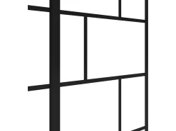 Vente-unique Pare baignoire noir mat au style industriel avec volet pivotant - 100 x 140 cm - OBELINI