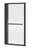 Pare-Baignoire|Vente-unique Pare baignoire pivotant et relevable avec porte serviette - Noir mat - 120 x 140 cm - VESLIRA