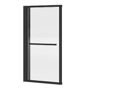 Pare-Baignoire|Vente-unique Pare baignoire pivotant et relevable avec porte serviette - Noir mat - 120 x 140 cm - VESLIRA