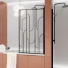Galedo Pare baignoire pivotant l.80 x H.140 cm profilés noirs, Art Déco