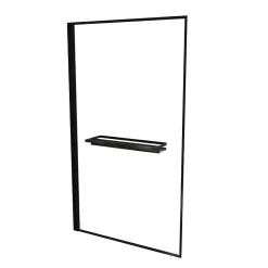 Galedo Pare baignoire pivotant l.75 x H.130 cm profilés noirs avec porte serviette et étagère, Edge