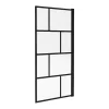 Vente-unique Pare baignoire pivotant style industriel - 80 x 140 cm - Noir mat - Verre - RIVANON