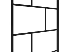 Vente-unique Pare baignoire pivotant style industriel - 80 x 140 cm - Noir mat - Verre - RIVANON