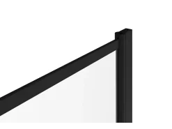 Vente-unique Pare baignoire pivotant style industriel - 80 x 140 cm - Noir mat - Verre - RIVANON