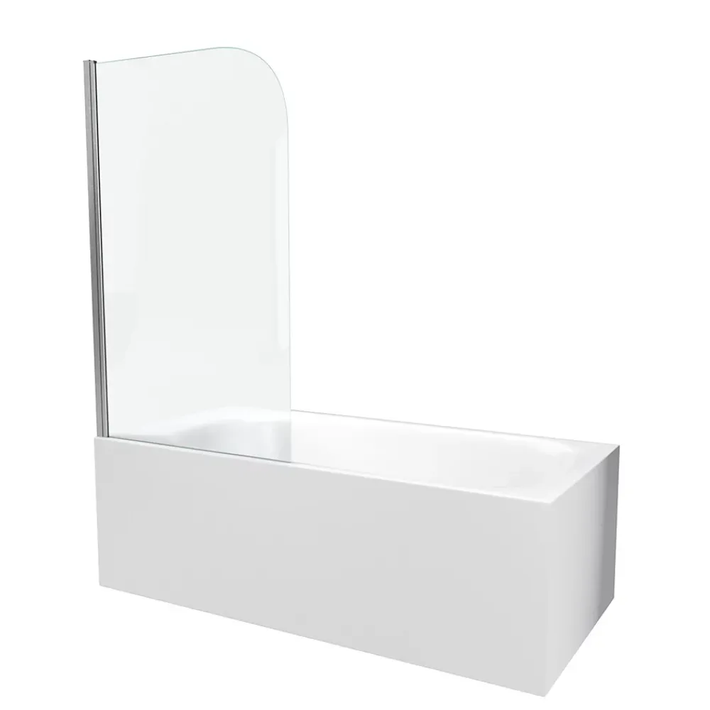 Pare-Baignoire|Aurlane Pare Baignoire Pivotant 130x75cm Profile Aluminium Chrome - VELA CHROME