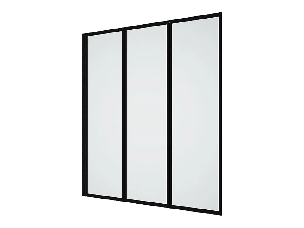 Vente-unique Pare baignoire pliant en métal style atelier - Noir mat - 120 x 140 cm - DISTRICT