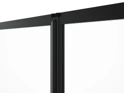 Vente-unique Pare baignoire pliant en métal style atelier - Noir mat - 120 x 140 cm - DISTRICT