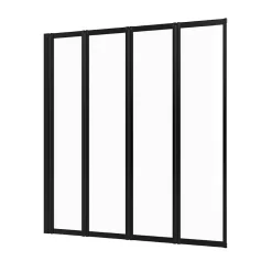 Galedo Pare baignoire Quatro 4 volets pivotants noir 143 x 125cm
