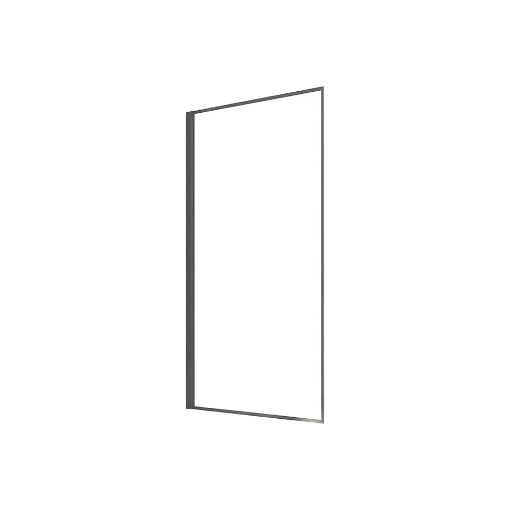 Aurlane Pare Baignoire Rabattable 75x130 cm - Aluminium Gun Metal et Verre Trempé 4 mm