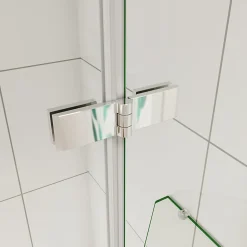 AICA Sanitaire pare baignoire 120x140cm paravent pivotant avec porte-serviette en inox et 2 étagères,5mm verre de sécurit,facile à pose