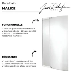 Pare-Baignoire|Jacob Delafon Pare bain pour baignoire Malice