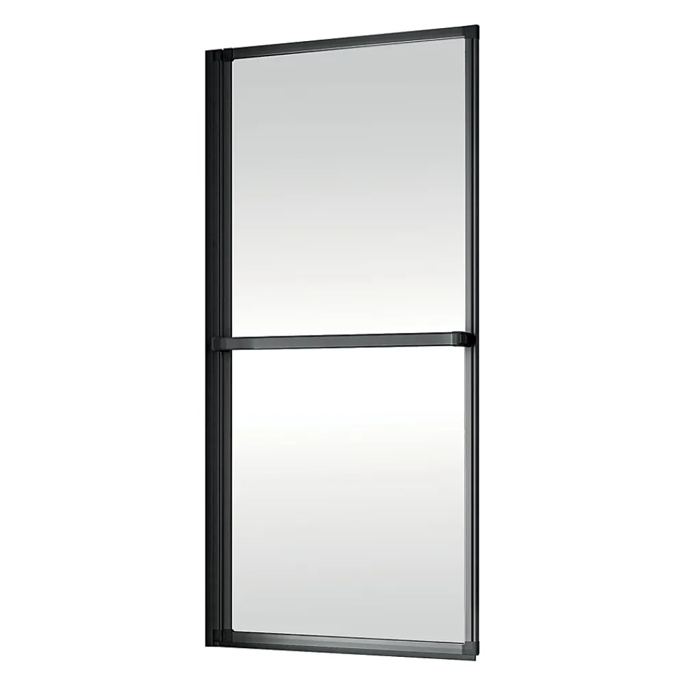 Schulte Pare-baignoire à coller pivotant 1 volet, 70 x 140 cm, verre transparent 3mm, profilé noir mat,