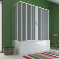 Forte Pare-Baignoire 3 côtés 70x170x70 CM en Pvc accordéon mod. Flex avec ouverture centrale