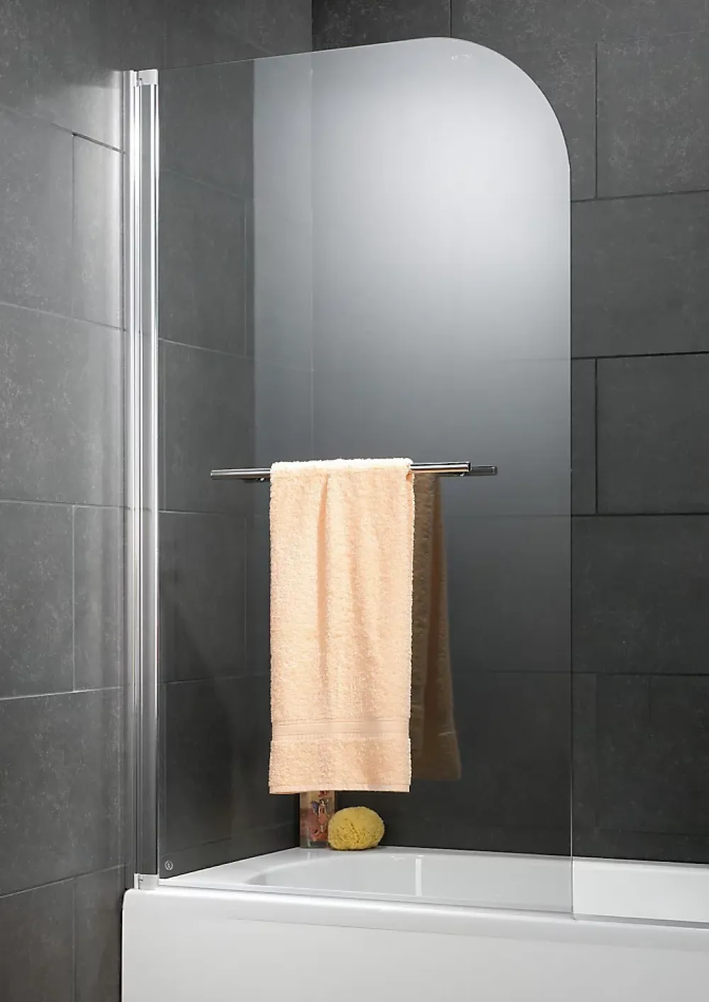 Schulte Pare-baignoire 1 volet pivotant 80 x 140 cm, verre transparent anticalcaire, profilé chrome, Capri