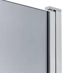 GoodHome Pare-baignoire 1 volet verre gris fumé anticalcaire Nubia H. 150 x l. 95 cm