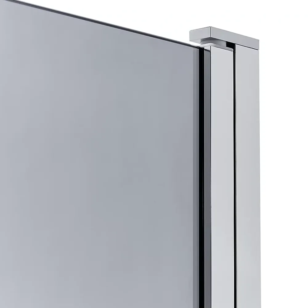 GoodHome Pare-baignoire 1 volet verre gris fumé anticalcaire Nubia H. 150 x l. 95 cm