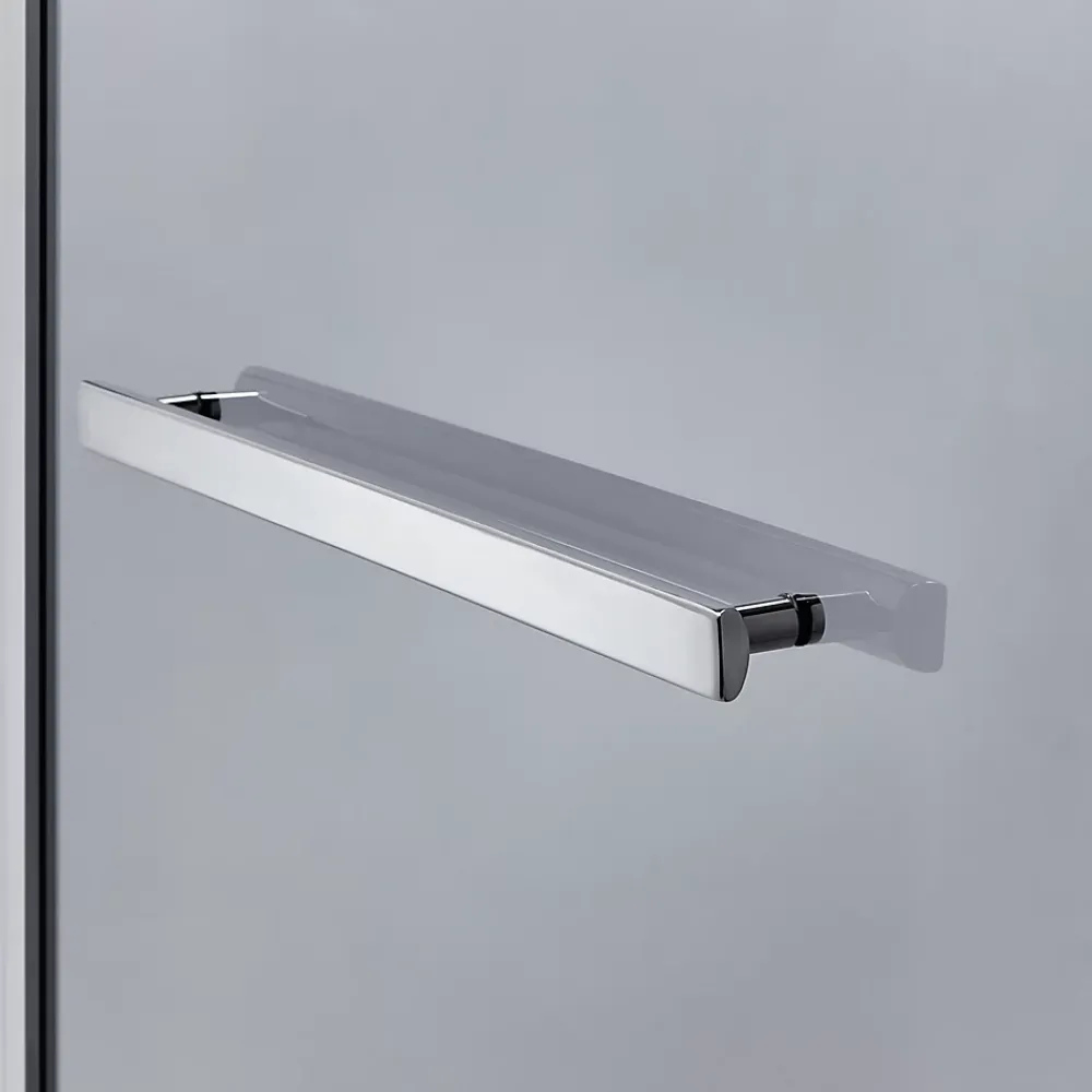 GoodHome Pare-baignoire 1 volet verre gris fumé anticalcaire Nubia H. 150 x l. 95 cm