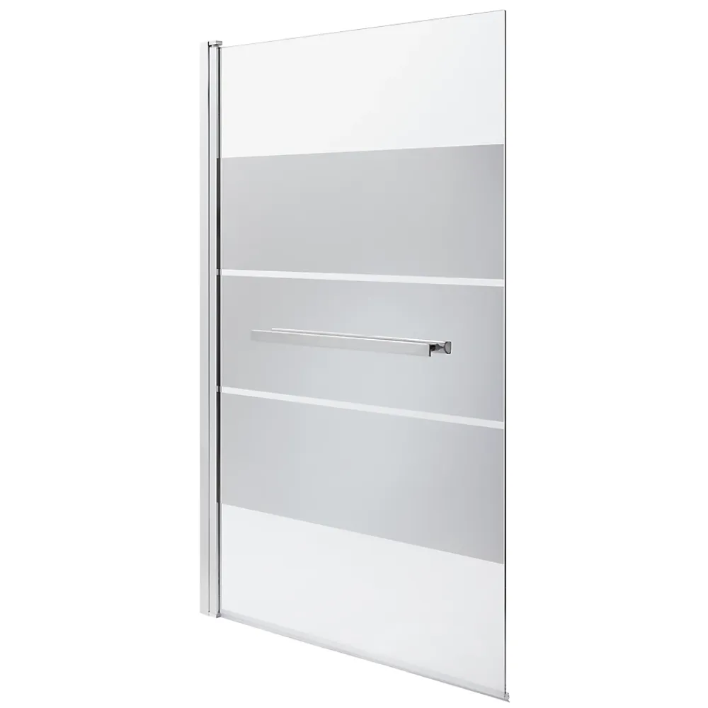 Pare-Baignoire|GoodHome Pare-baignoire 1 volet verre miroir anticalcaire Nubia H. 150 x l. 95 cm