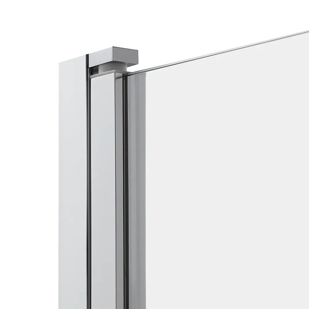 Pare-Baignoire|GoodHome Pare-baignoire 1 volet verre miroir anticalcaire Nubia H. 150 x l. 95 cm