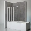 Pare-Baignoire|Schulte Pare-baignoire 5 volets 115 x 121 cm, verre transparent, profilé alu-argenté,