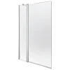 GoodHome Pare-baignoire 2 volets verre transparent profilé finition poli Calera H. 140 x l. 104 cm