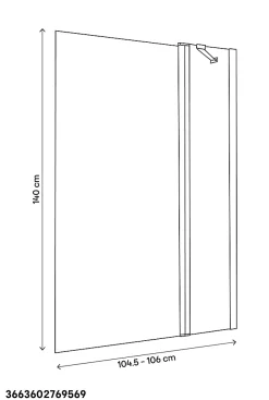 GoodHome Pare-baignoire 2 volets verre effet dépoli anticalcaire Calera H. 140 x l. 104 cm